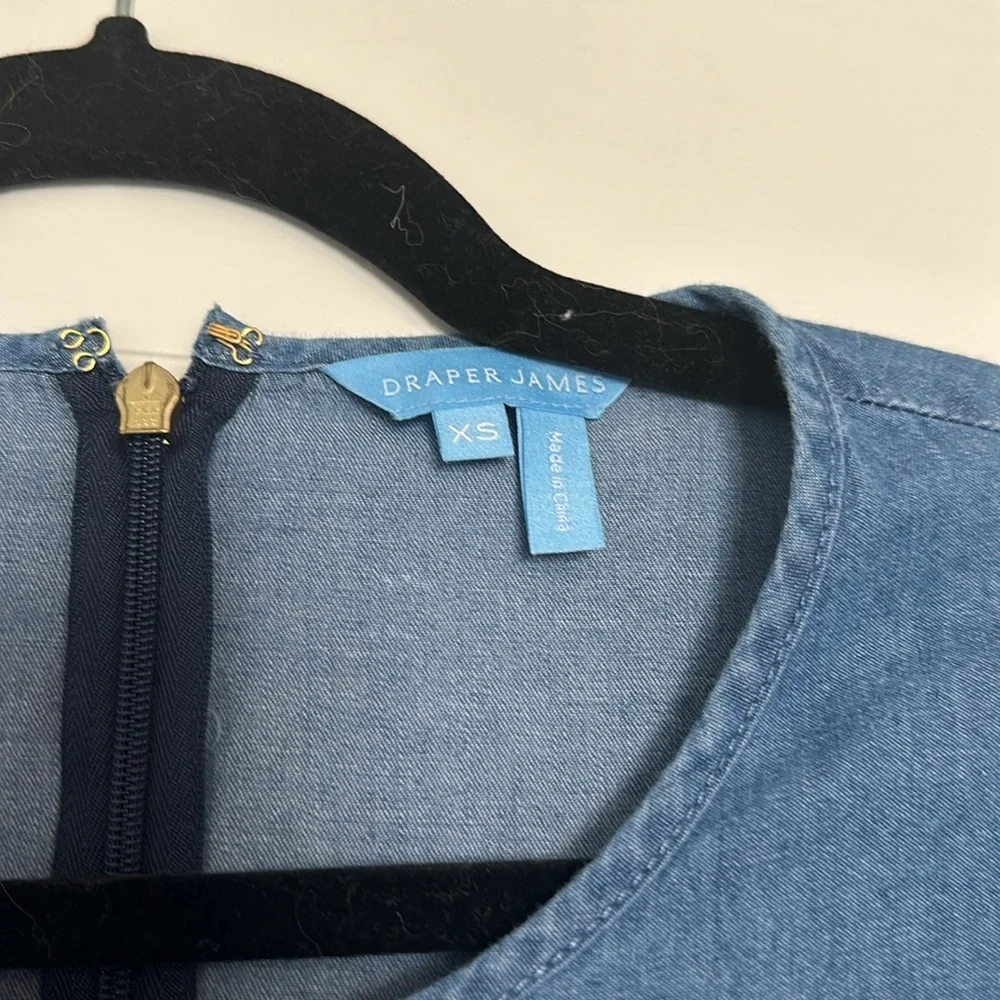 Draper James Tiered Chambray Dress - XS